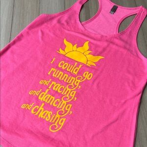 “I Could Go Running and Racing” Tangled inspired Racerback Fitted Tank Top